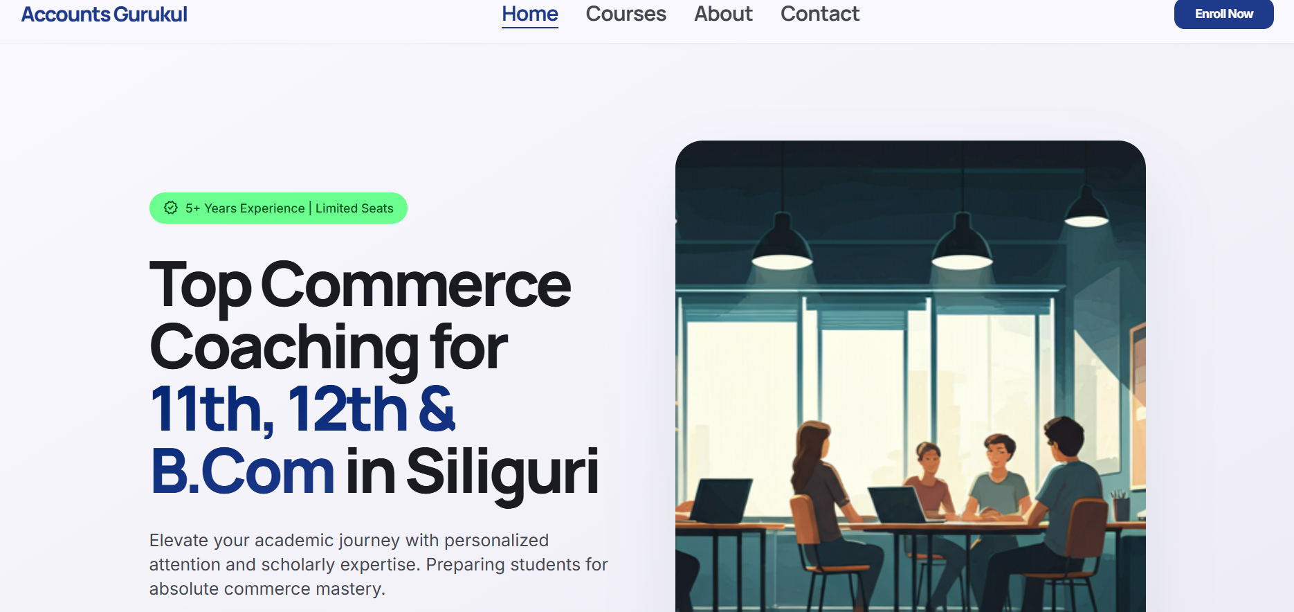 Accounts Gurukul homepage screenshot — commerce coaching website